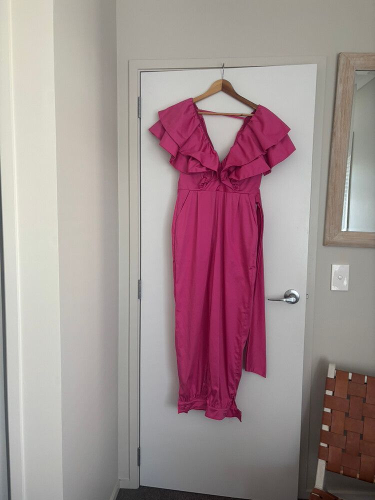 Morena Rosa Pink Ruffle Jumpsuit - Size M - Brand new with tags