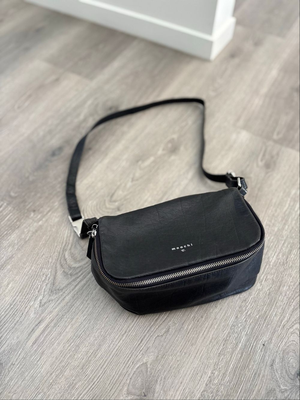 Moochi Black Leather Crossbody Bag