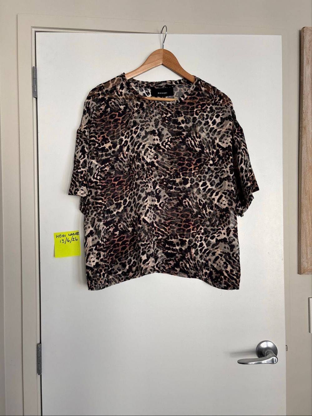 Moochi Leopard Print Top - Size 6 - Tee Tshirt