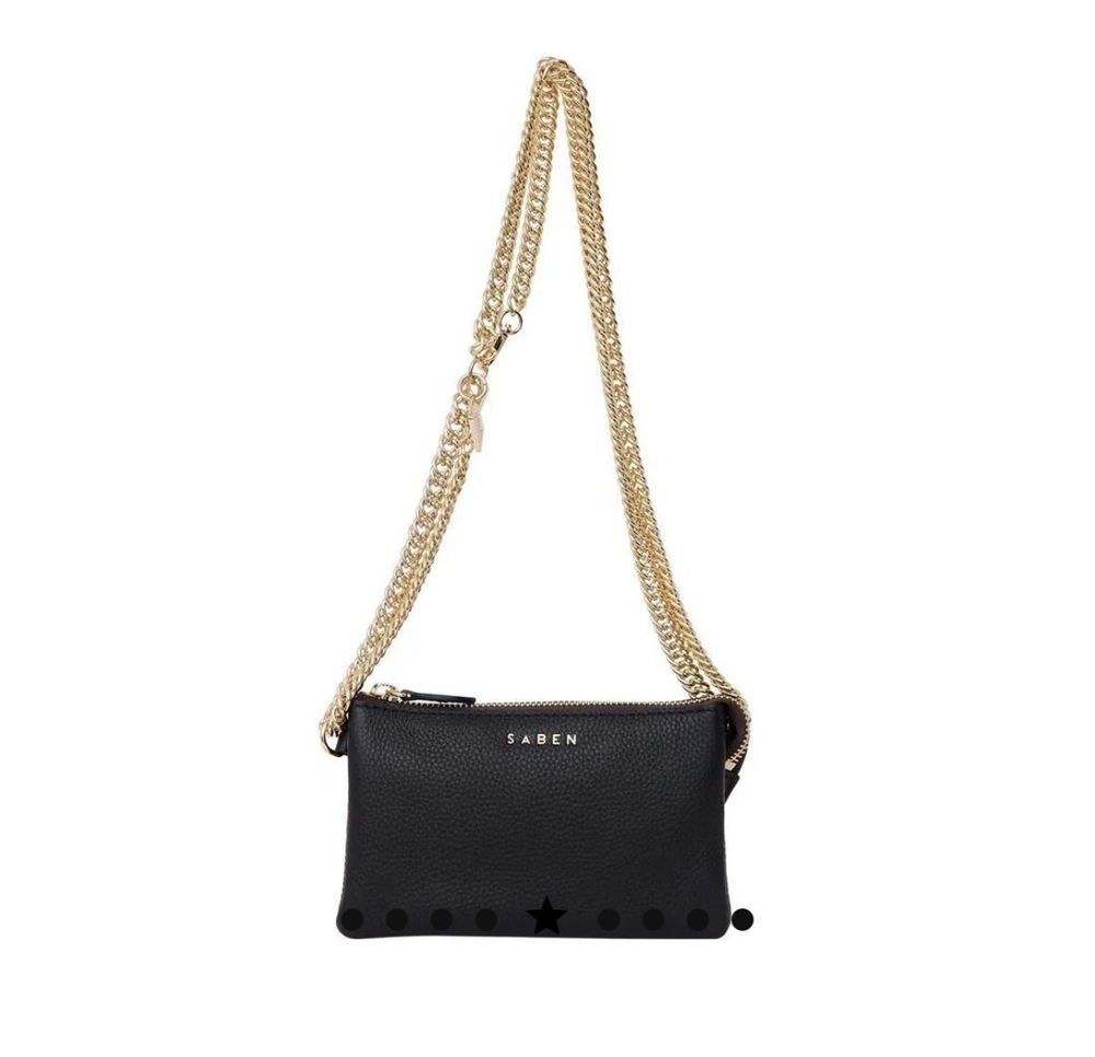 Saben Lily Black Leather Crossbody Bag & Shoulder Bag