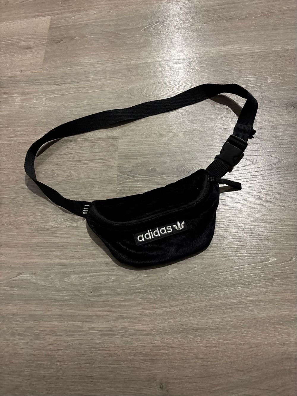 Adidas Black Velvet Belt Bag / Crossbody Bag