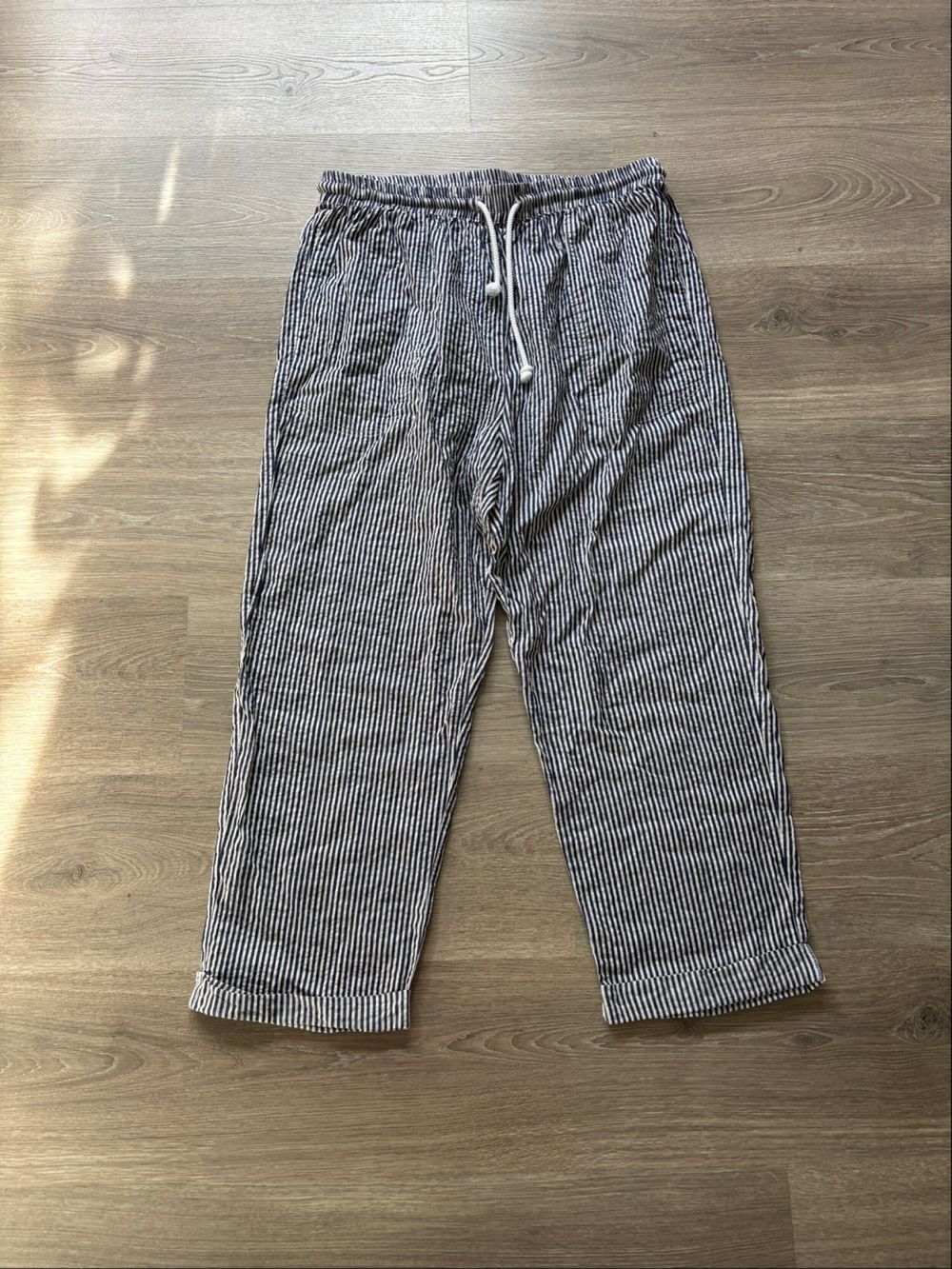Caroline Sills Navy And White Striped Pants - Size 14