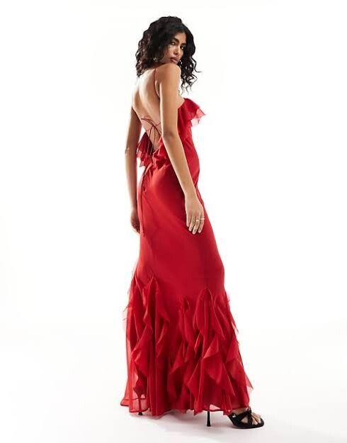 ASOS - Ruffle Halter Bias Maxi Dress on Designer Wardrobe