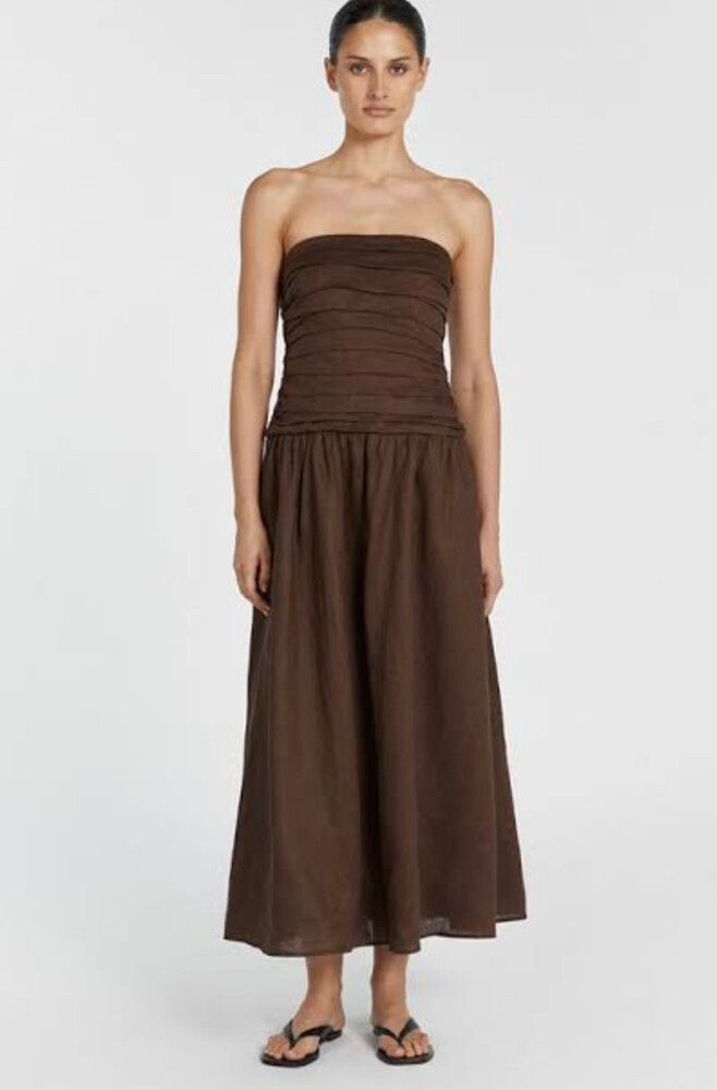 DISSH - DISSH Catania Brown strapless dress on Designer Wardrobe