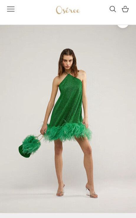 oseree - Oseree Halterneck Emerald Green Dress on Designer Wardrobe