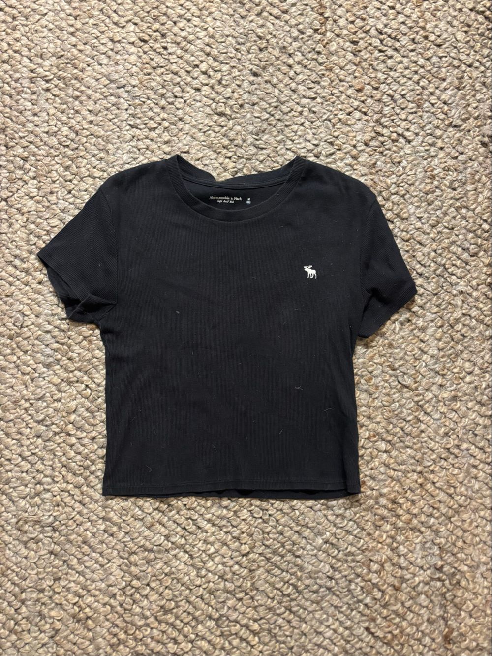Abercrombie & Fitch Black Ribbed T-Shirt