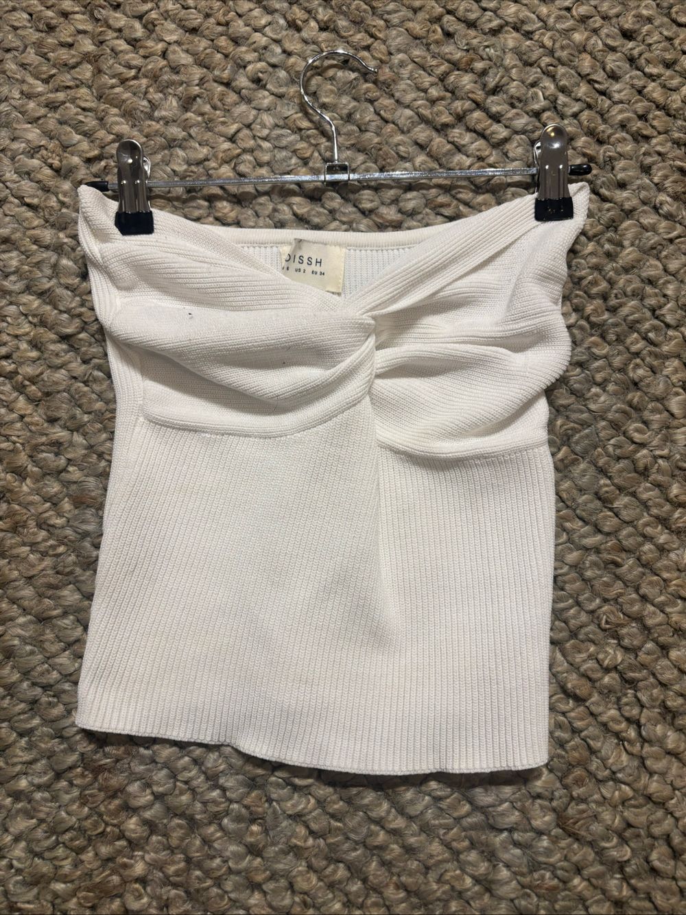 DISSH White Ribbed Knit top