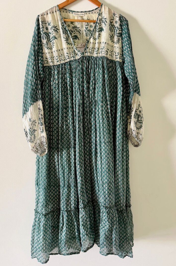 Daughters of India NEW - Rooh Maxi Dress in Pine - Size Large