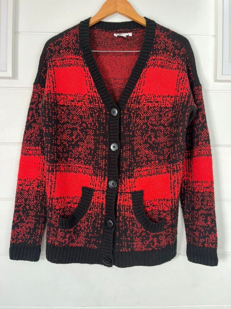 Volcom Check Red And Black Vintage Cardy