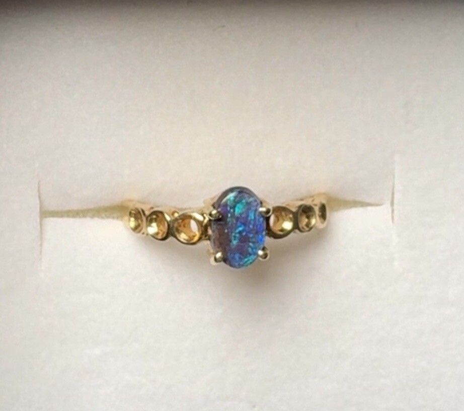 14ct Gold Australian Boulder Opal Ring