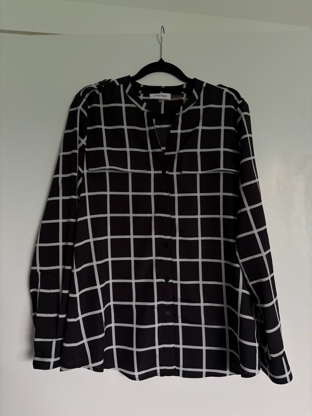 Calvin Klein Black White Grid Print Shirt