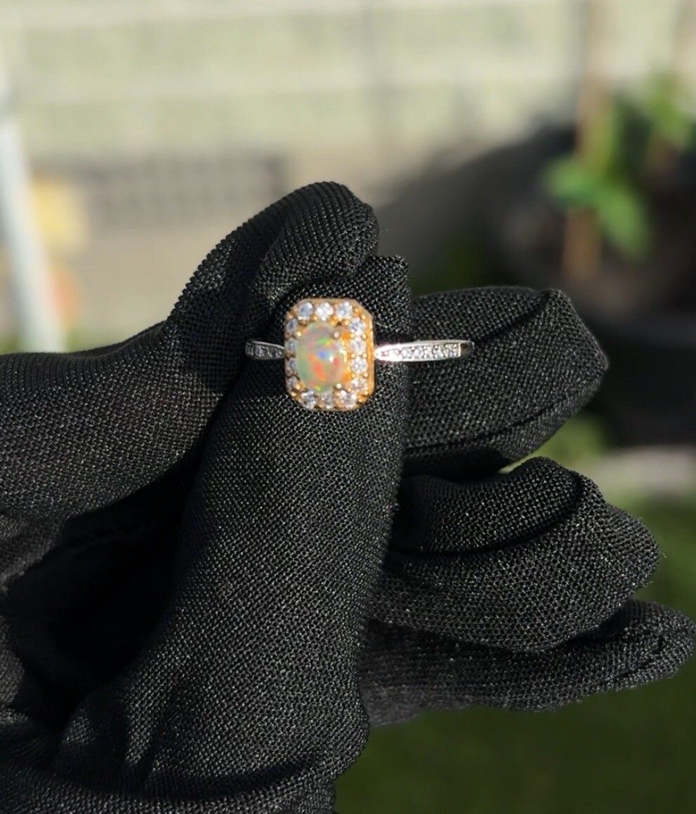 Opal Ring (Adjustable size) in Sterling Silver