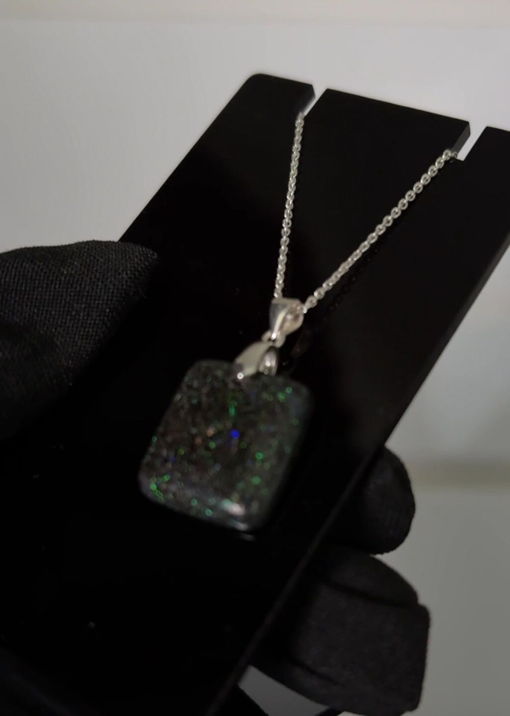 Sterling Silver 925 Australian Matrix Opal necklace