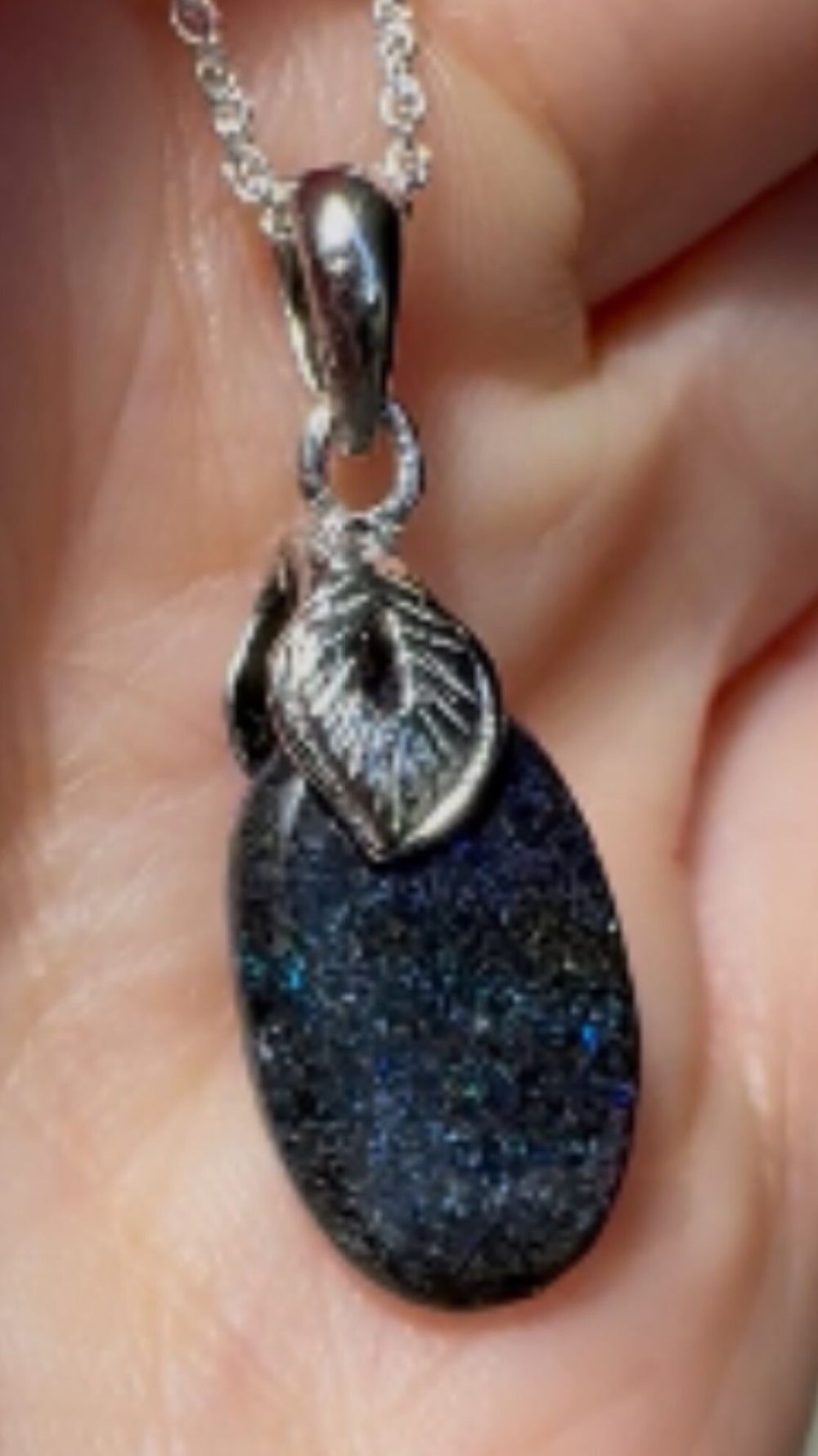 Sterling Silver Matrix Opal Necklace