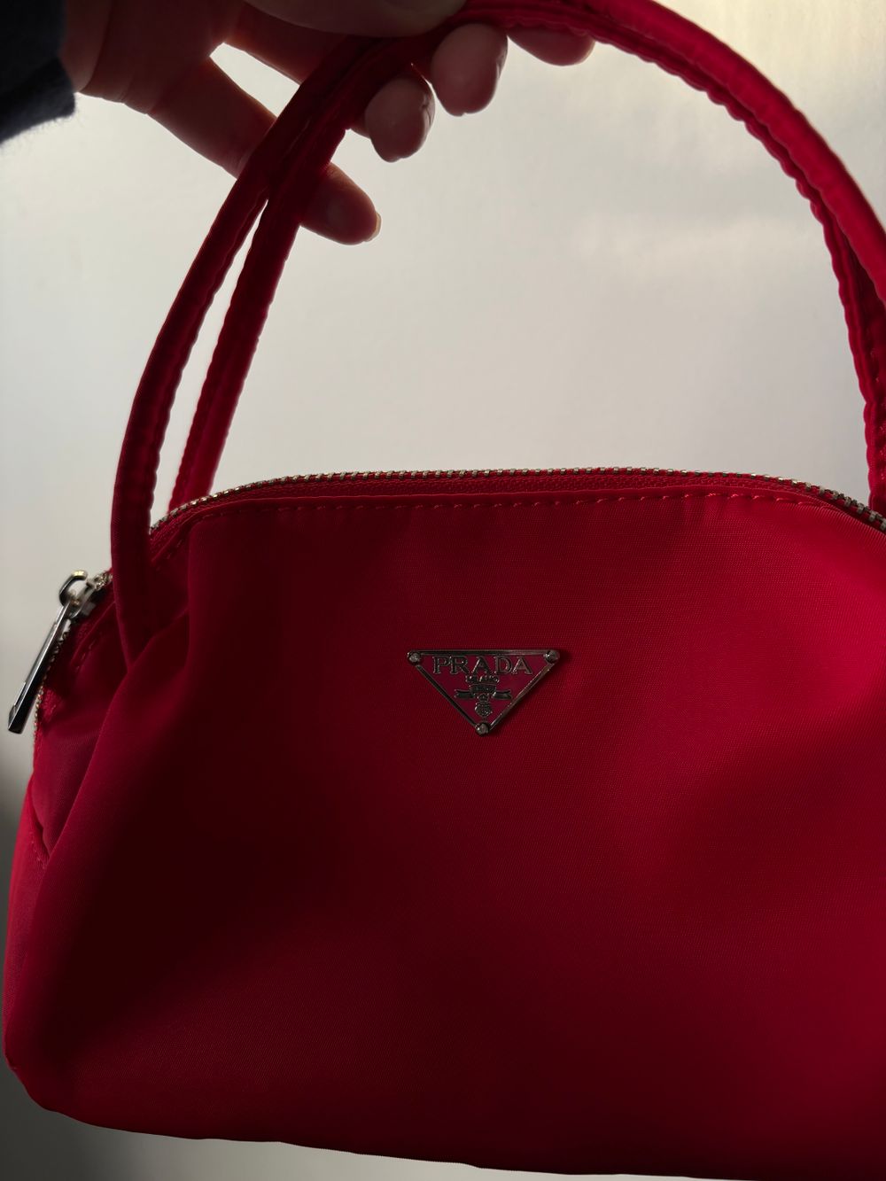 Prada Red Tessuto Nylon Pouch /bag