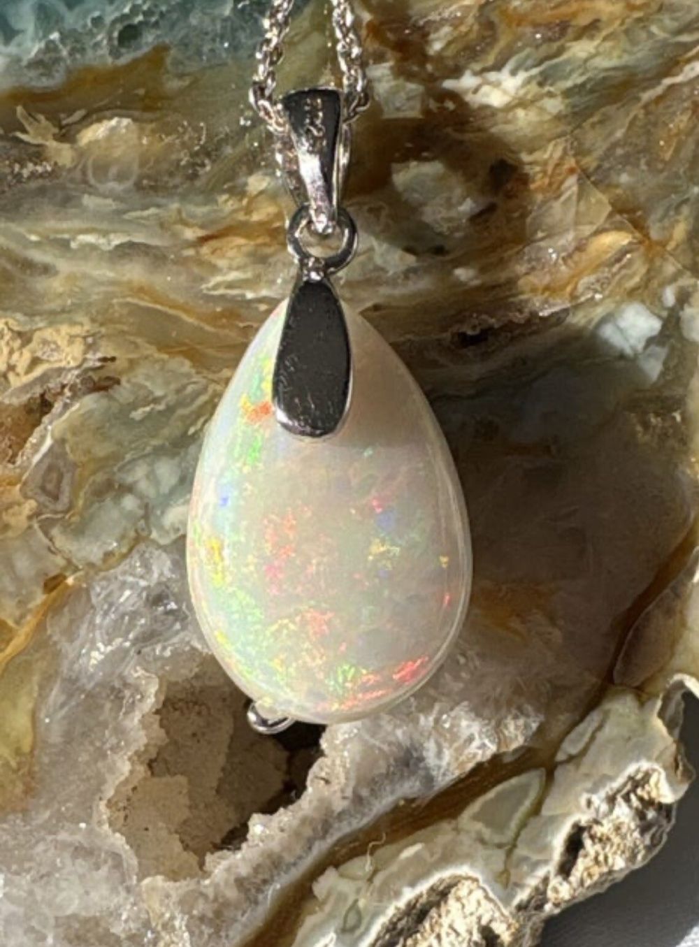 Ethiopian Opal Necklace Sterling silver 925