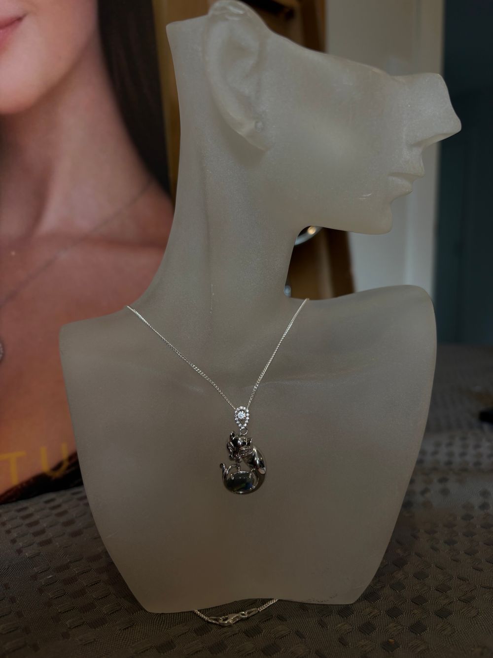 Kohatu Silver Cat Opal Necklace
