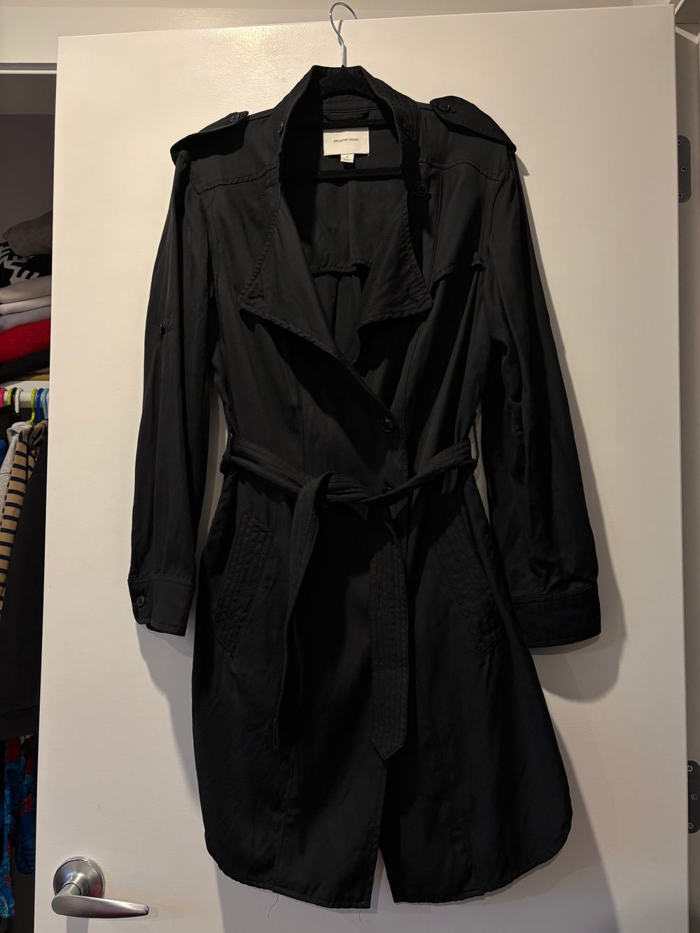 Country Road Black Trench Coat