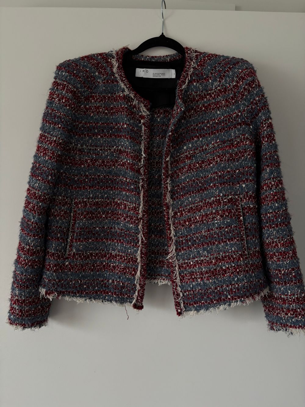 IRO Blue and Red Tweed Jacket