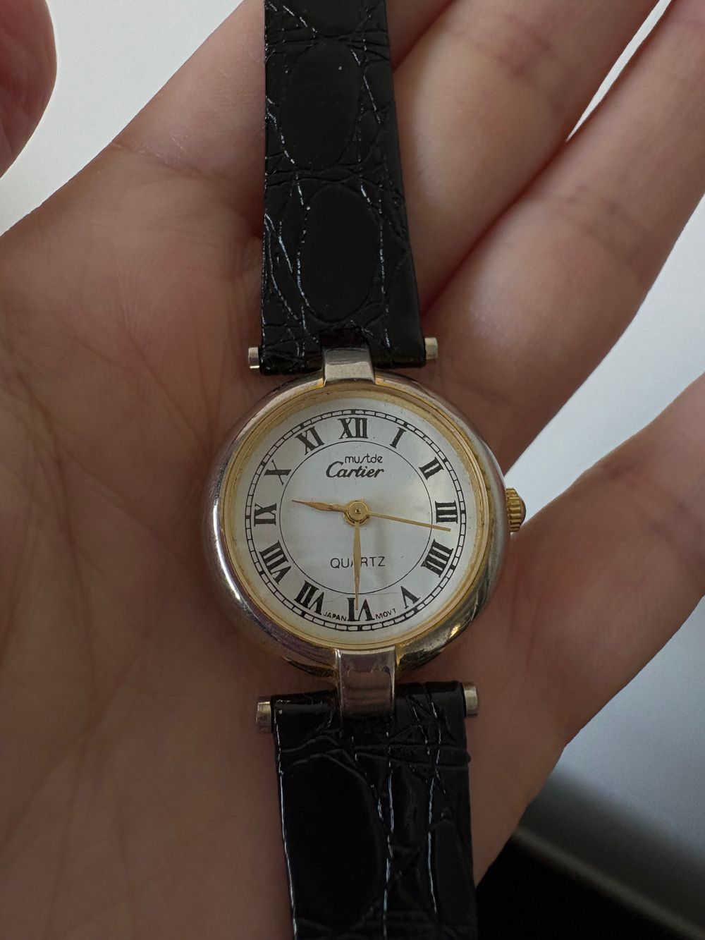 Must De Cartier Gold And Black Watch