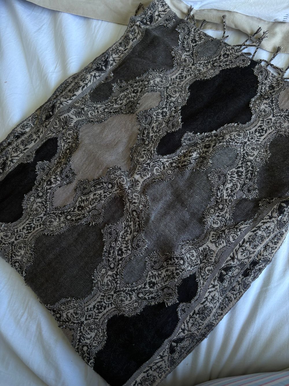 Passigatti Italian Black Paisley Pattern Scarf