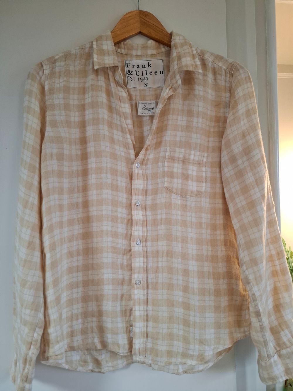 Frank & Eileen Beige Check Shirt