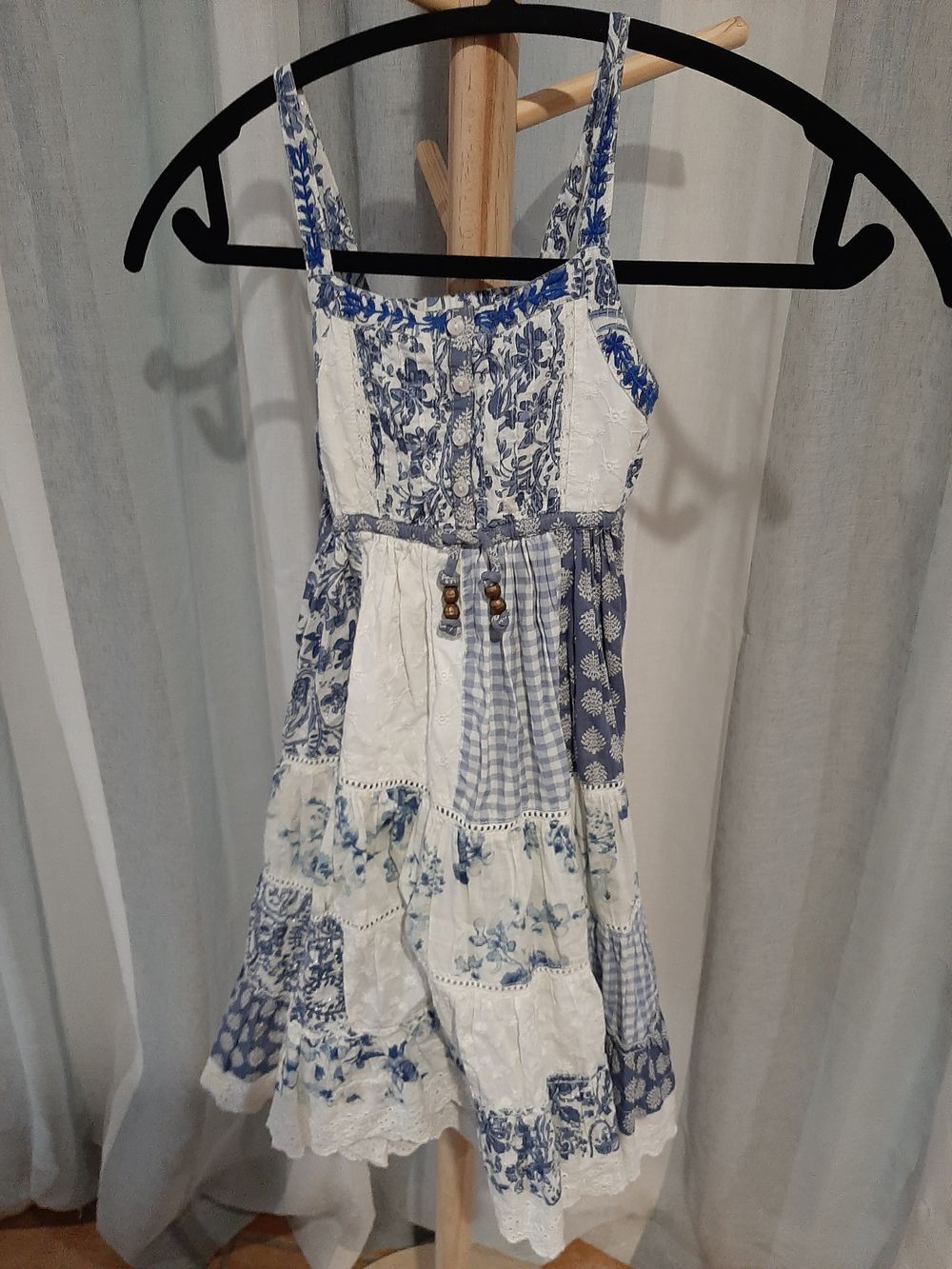 Shoes string patchwork styled dress