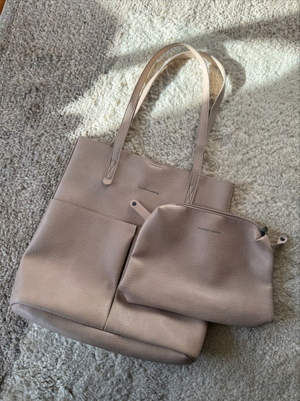 Claudia Canola beige / mushroom tote Bag