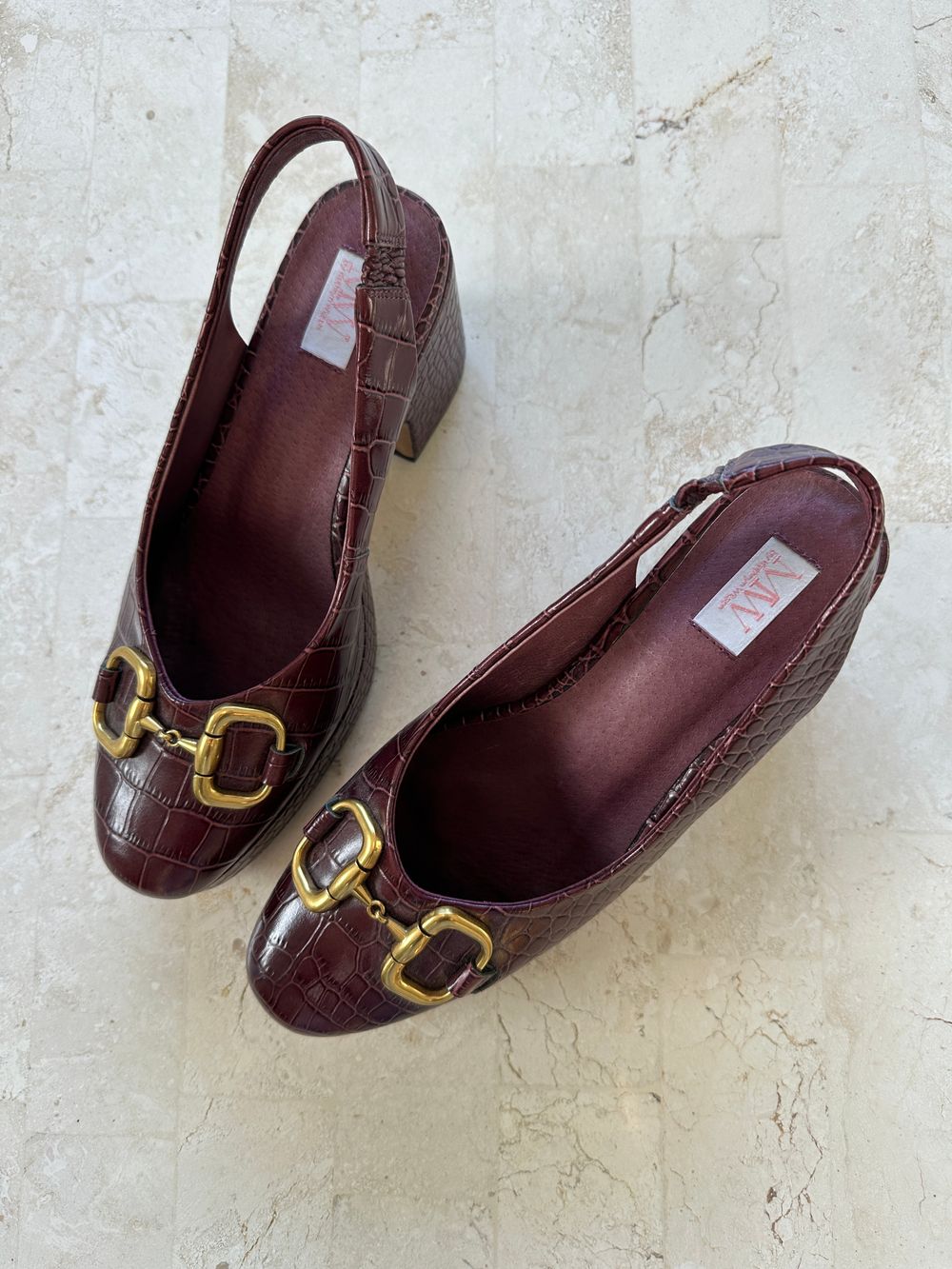 Kathryn Wilson Arielle Slingback - wine croc