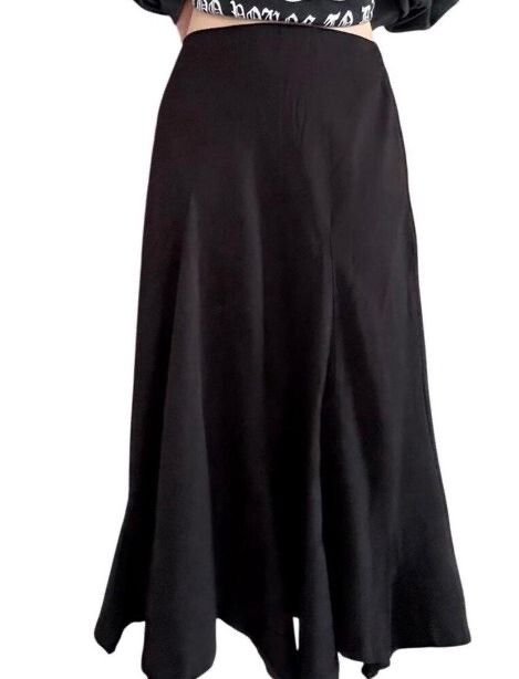 Black Newport Studio Midi Skirt