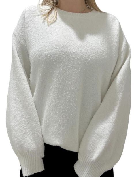 Princess Polly White Textured Knit Jumper