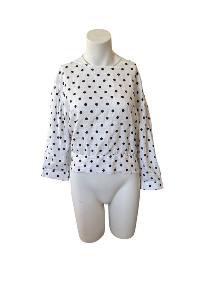 Zest White Black Spot Top