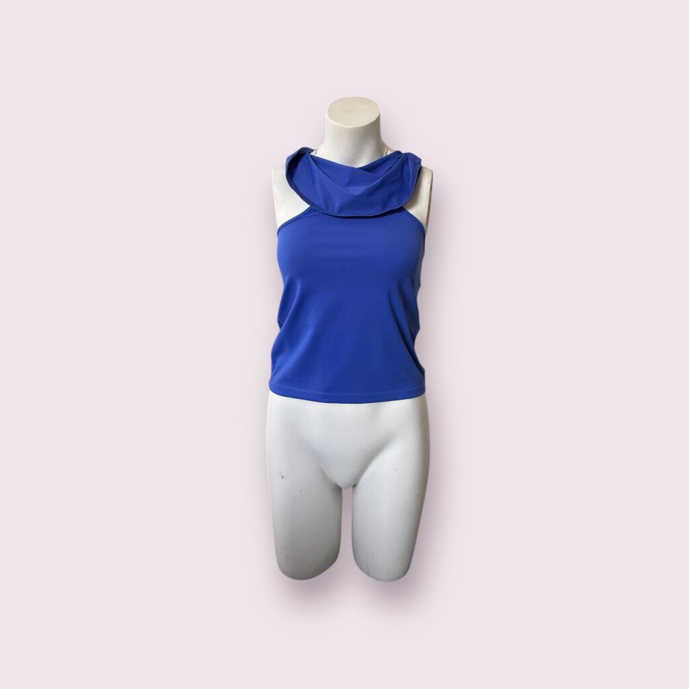 White Fox Blue Cowl Neck Top