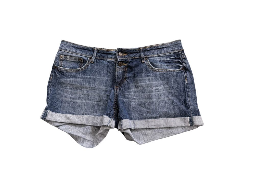 low rise denim shorts