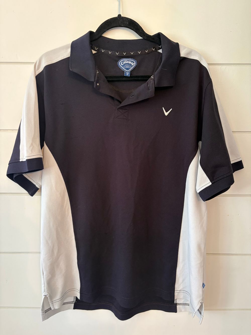 Callaway Golf Men’s Performance Polo Shirt – Navy & White – Size M