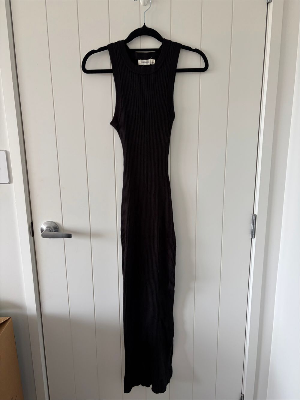 Glassons Black Ribbed Knit Midi Dress