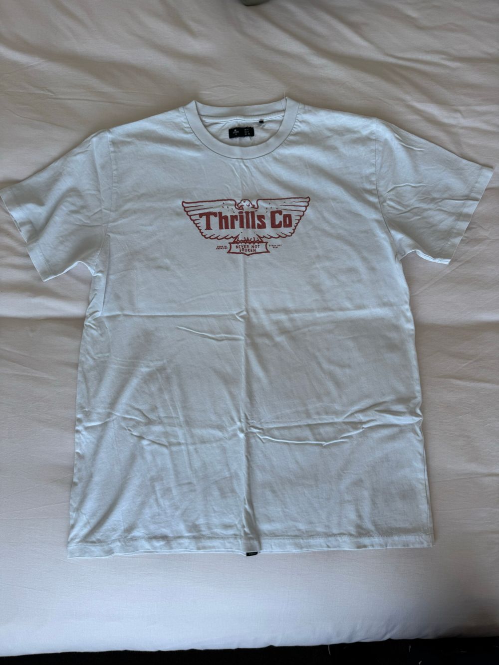 Thrills Mens T-shirt Size XL Grey Short Sleeve Logo Thrills Co Byron Bay Surf
