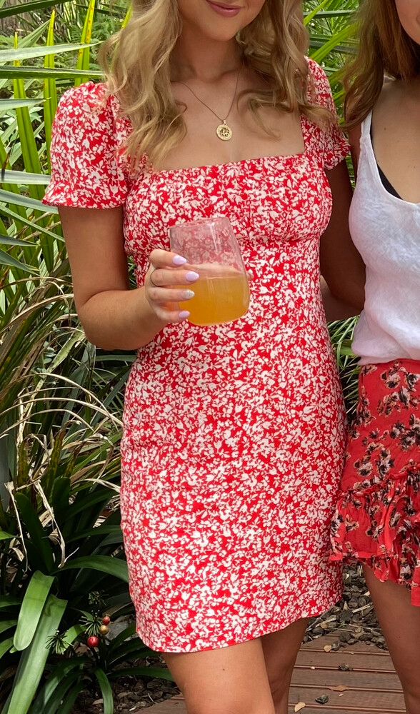 kookai red and white dress Kookai Zani dress Rent For An Event