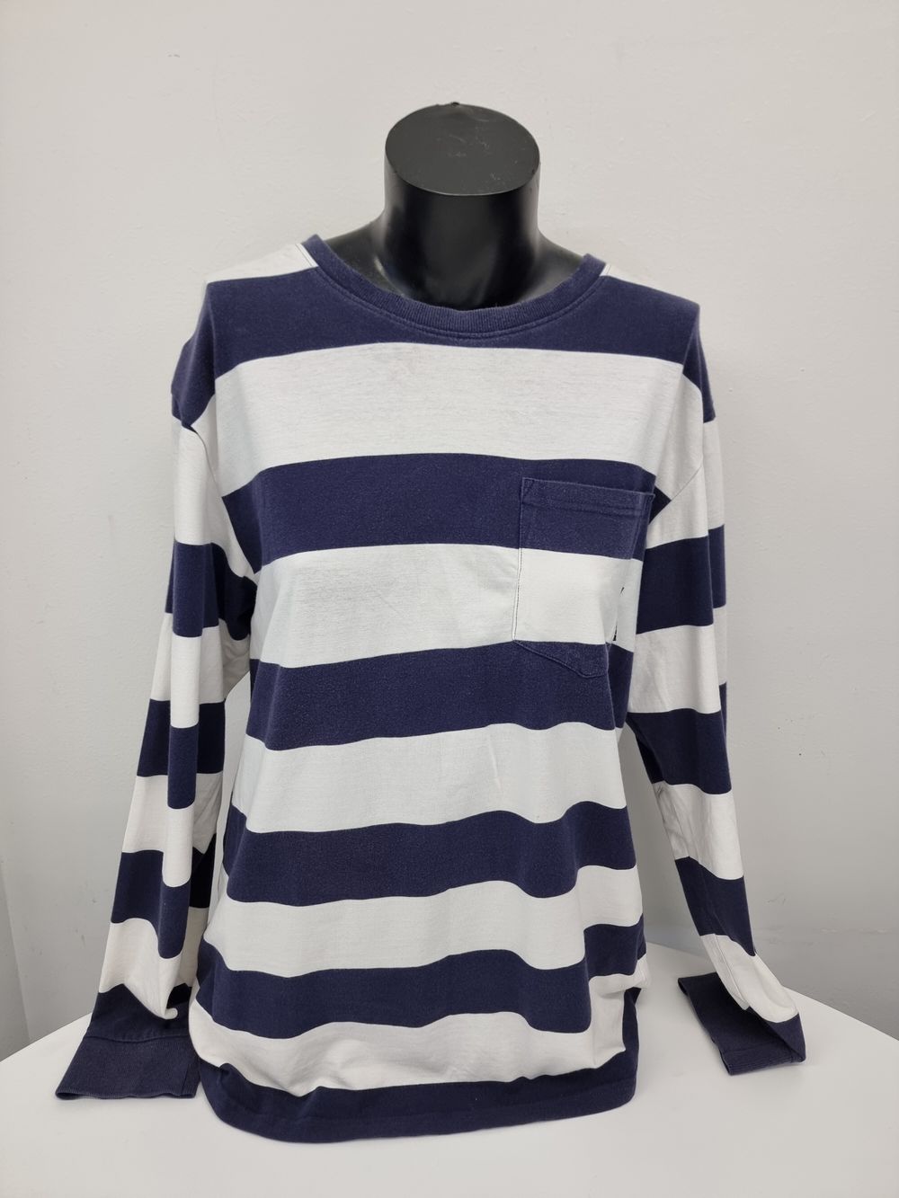 Navy and White Stripe Long Sleeve Top
