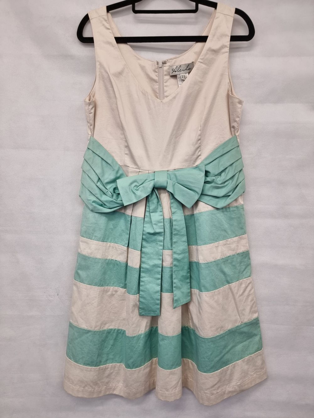 Cream and Mint Cocktail Dress