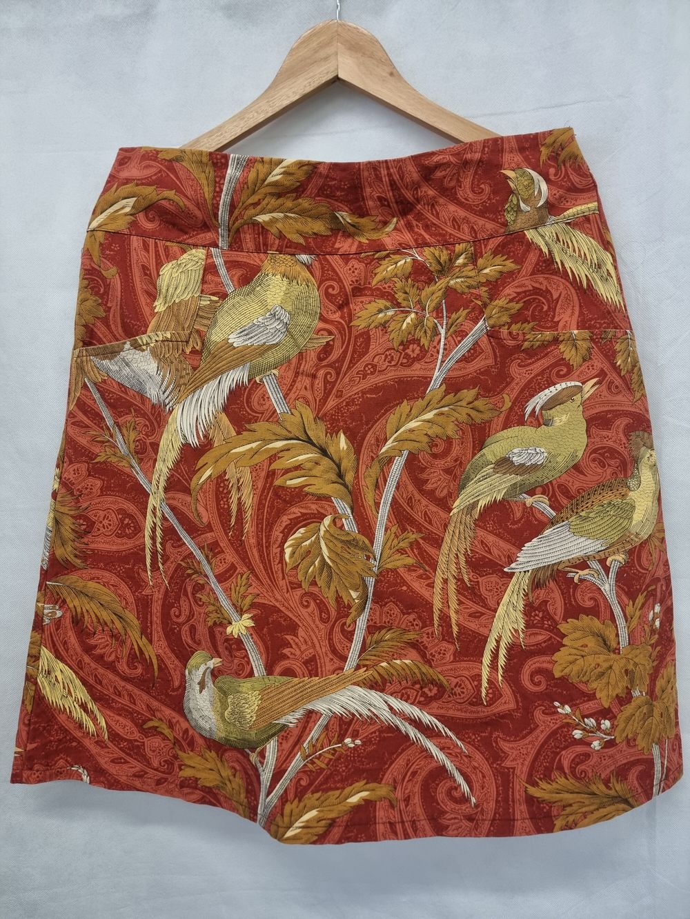 Fin Red and Yellow Patterned Skirt Size L