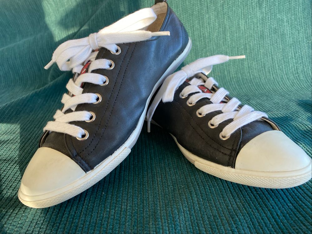 Prada Black Leather Sneakers