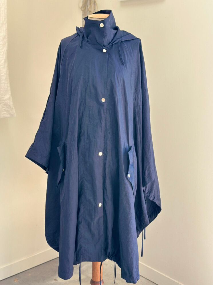 Kk Blue Hooded shower proof Poncho