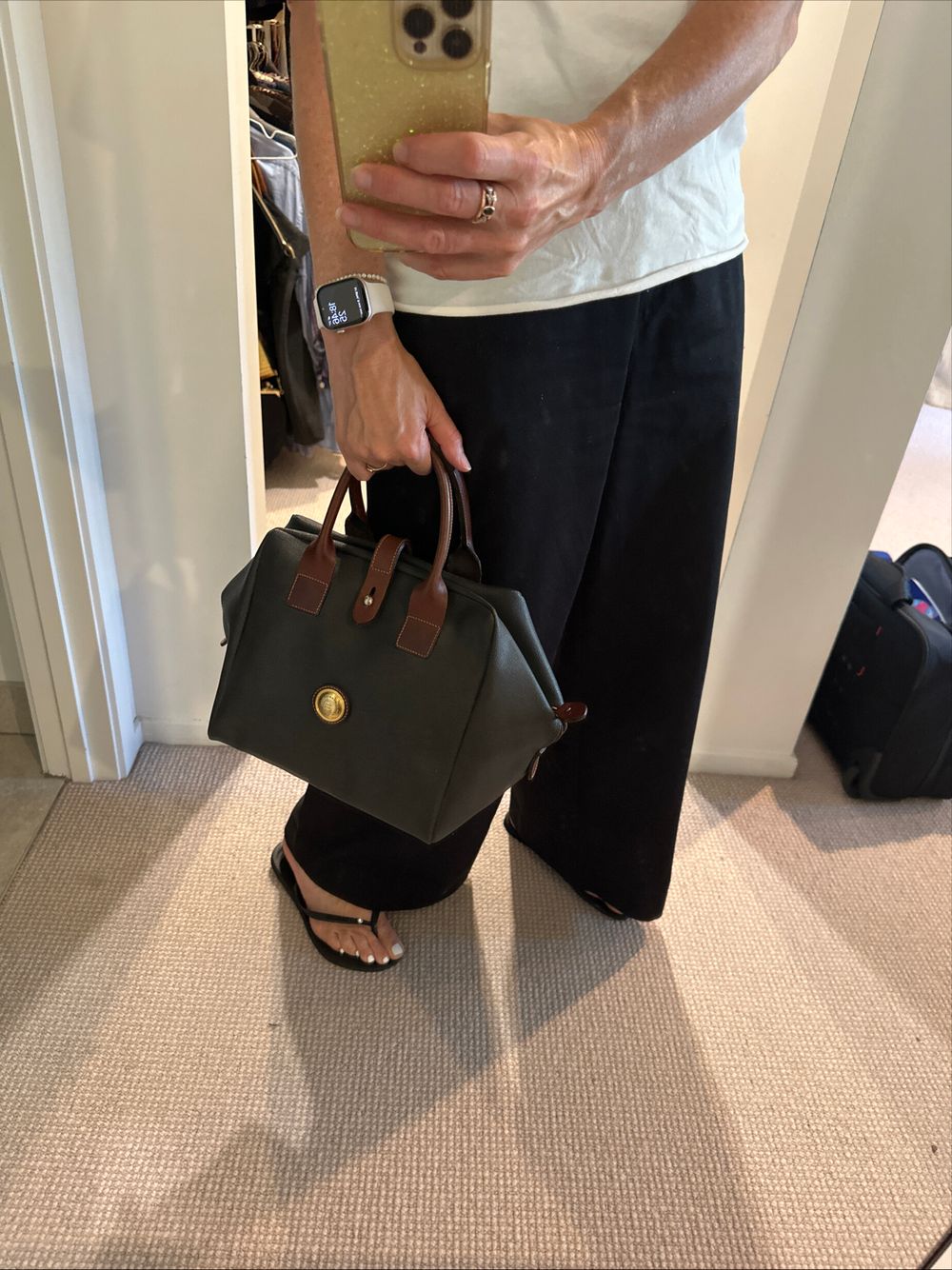 Bag italian vintage dark brown/ black Nannini
