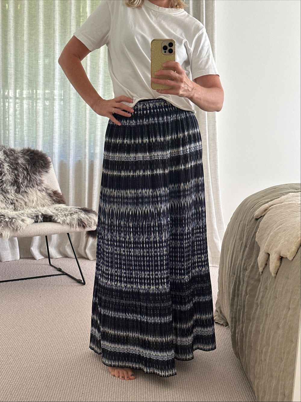 Maxi Skirt indigo batik print