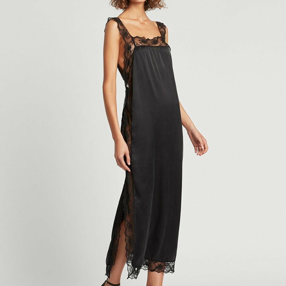 chinese dress ladies Montparnasse Gown | Black Silk & Japanese Lace Event Dress main image 0