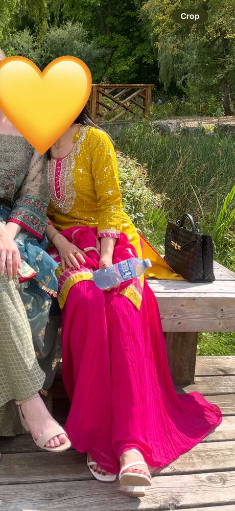 Yellow & Pink Sharara Set