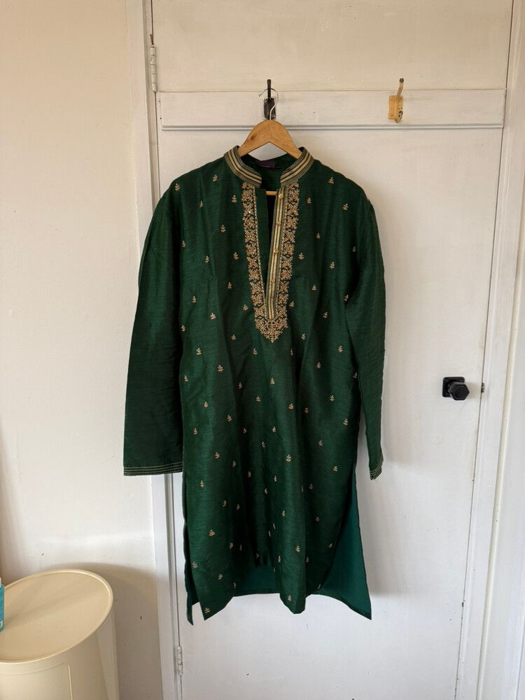 Green & Gold Kurta Pajama Set 💚💛