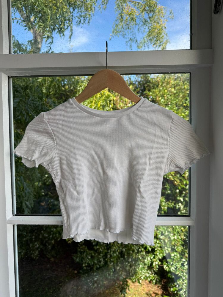 Pull&Bear White Ribbed Top