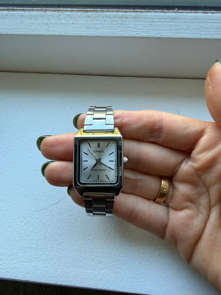 Casio Silver Rectangular Watch